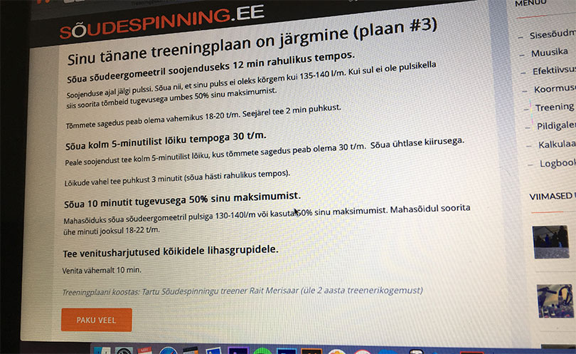Treeningplaan