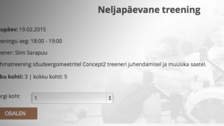 Treeningule registreerumine